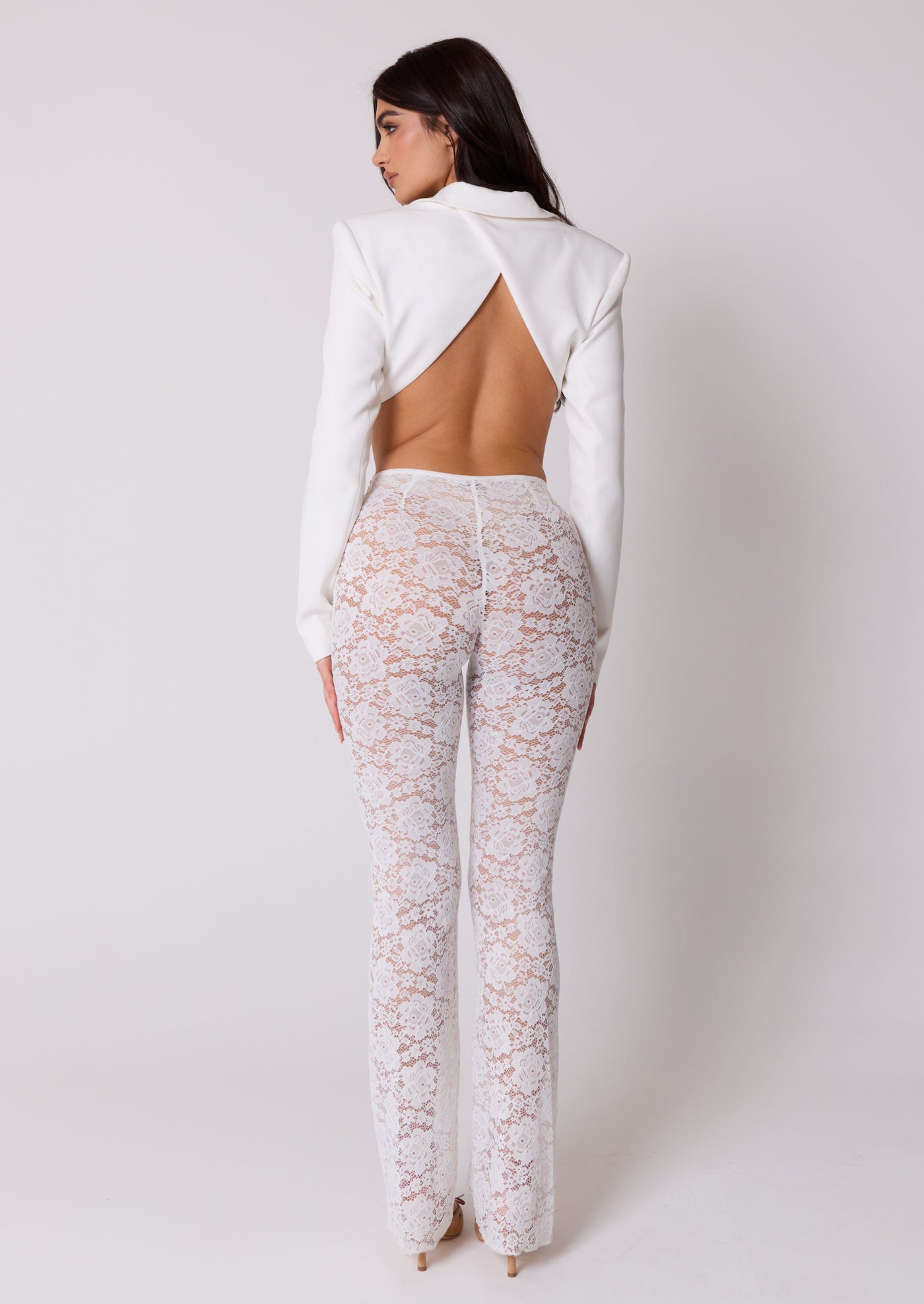 WHITE KIMMY LACE TROUSERS